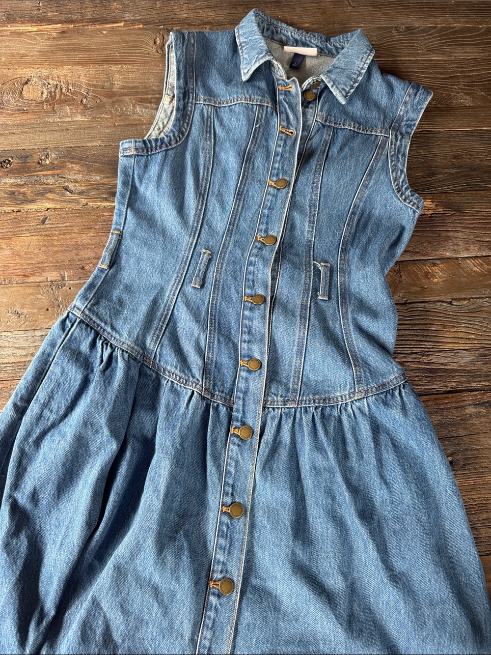 Universal thread denim western sleeveless corset full skirt midi dress Medium - Picture 10 of 10
